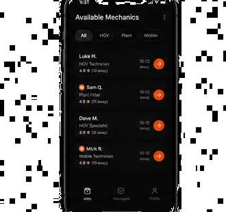 Get Fixxd app showing nearby available mechanics ranked by distance